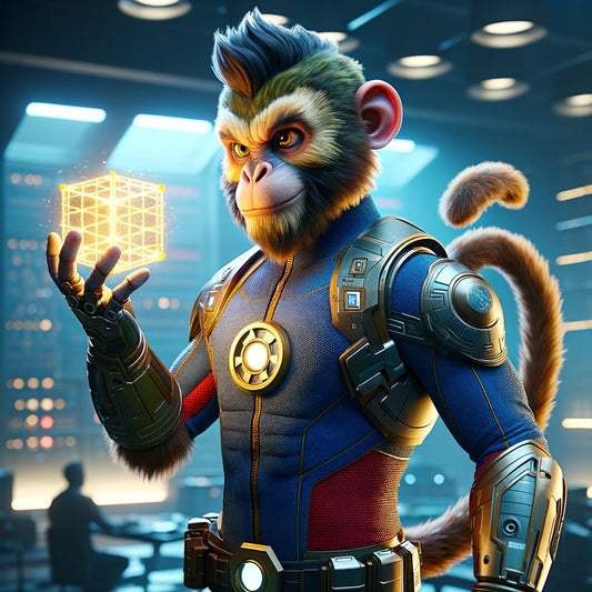 mrmonkeywrench dressed up like a superhero to impersonate a marvel superhero holding the tesseract, a pun on a marvel movie plot point and subtronics new dubstep album, TESSERACT